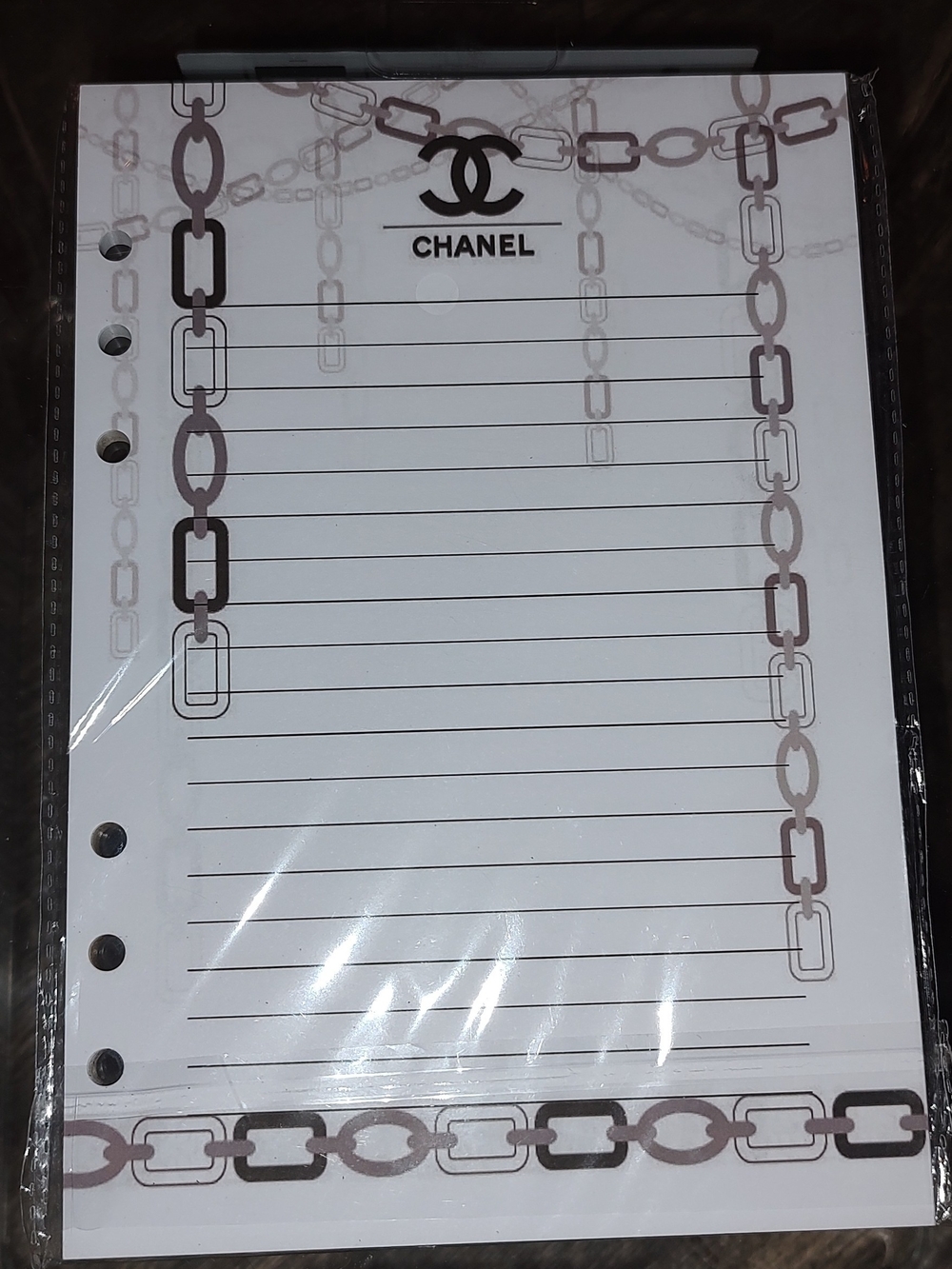 Chanel Lined A5 Size Refill Paper with Chain Motif. A5 Size
